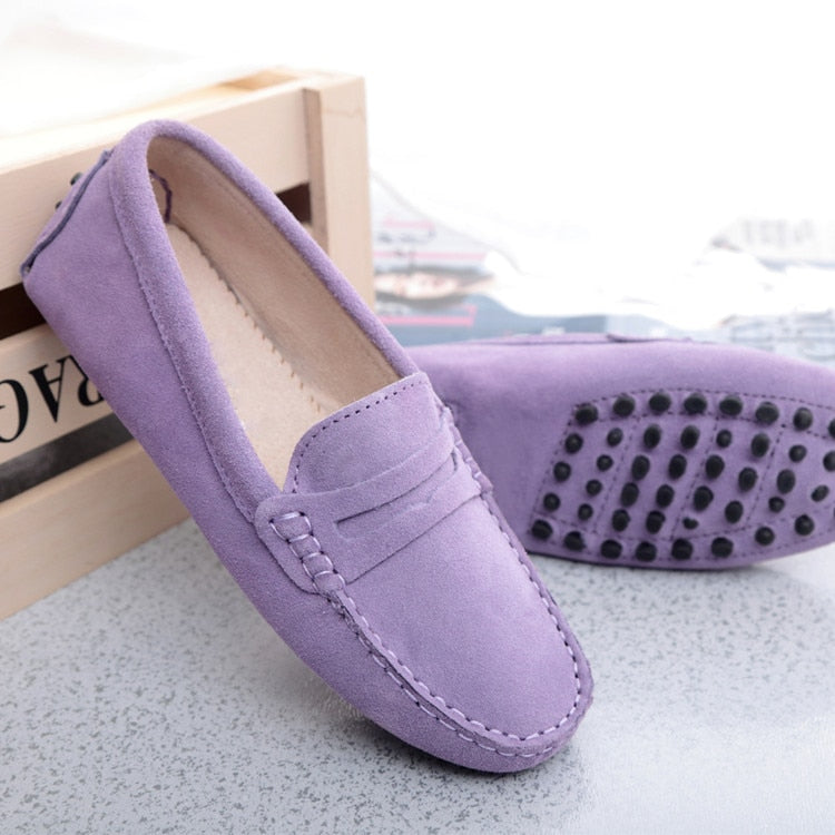 Women Shoes 2023 Genuine Leather Women Flat Shoes Casual Loafers Slip On Women&#39;s Flats Shoes Moccasins Lady Driving Shoes