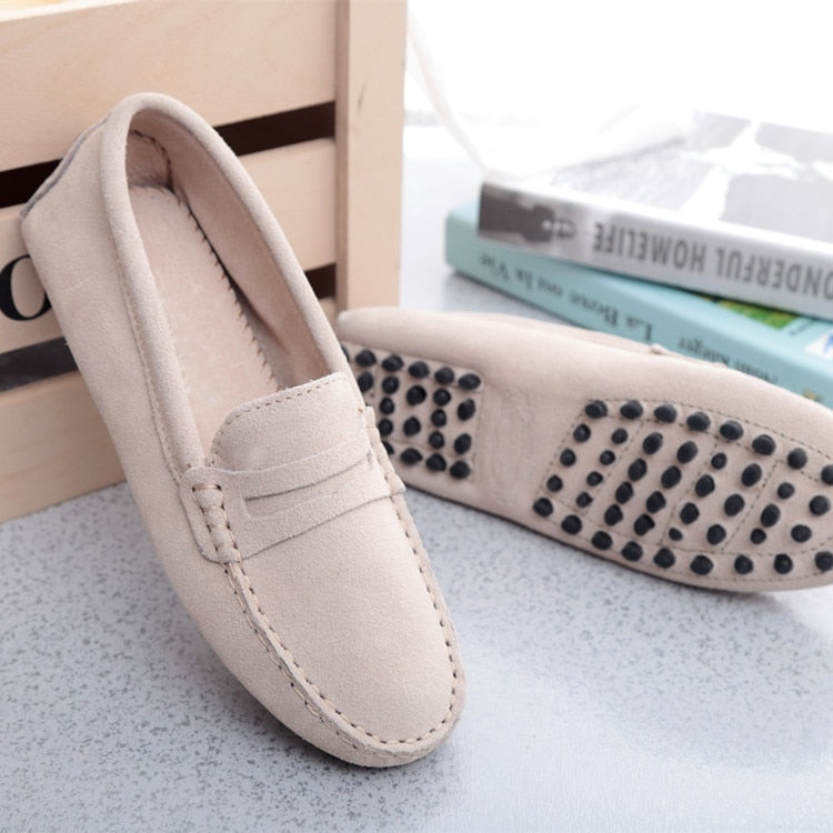 Women Shoes 2023 Genuine Leather Women Flat Shoes Casual Loafers Slip On Women&#39;s Flats Shoes Moccasins Lady Driving Shoes