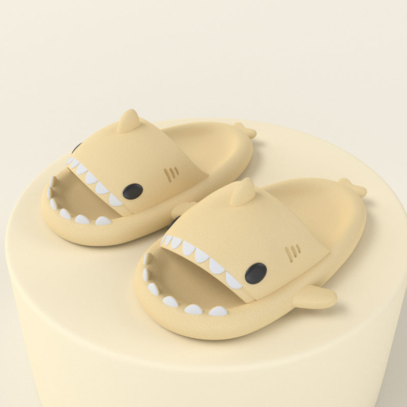 Adult's Slippers Indoor Outdoor Funny Shark Cartoon - taylorkinfo