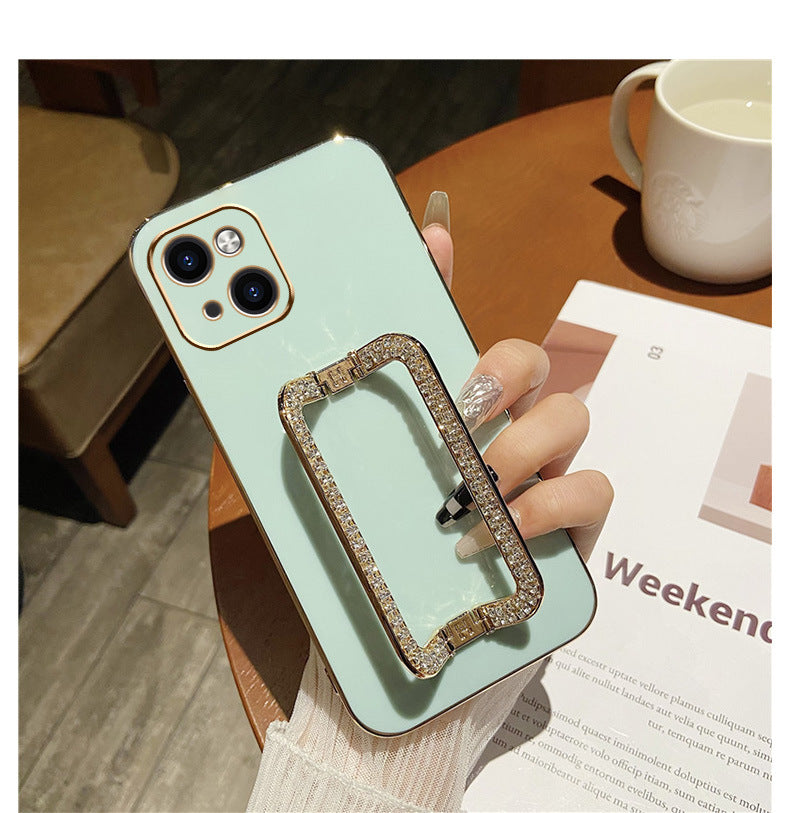 Women's Fashion Simple Diamond Bracket Phone Case