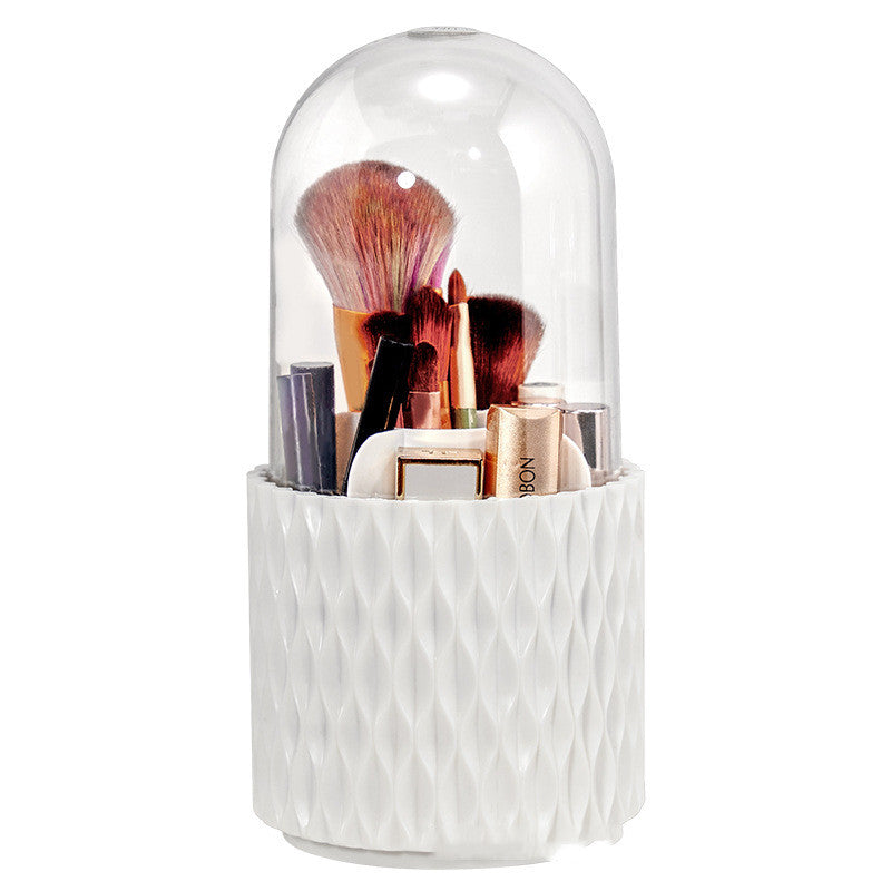 360 Rotating Large Capacity Transparent Makeup Brush Storage Pen Holder Acrylic Dust With Lid Desktop Cosmetic Storage Box - taylorkinfo