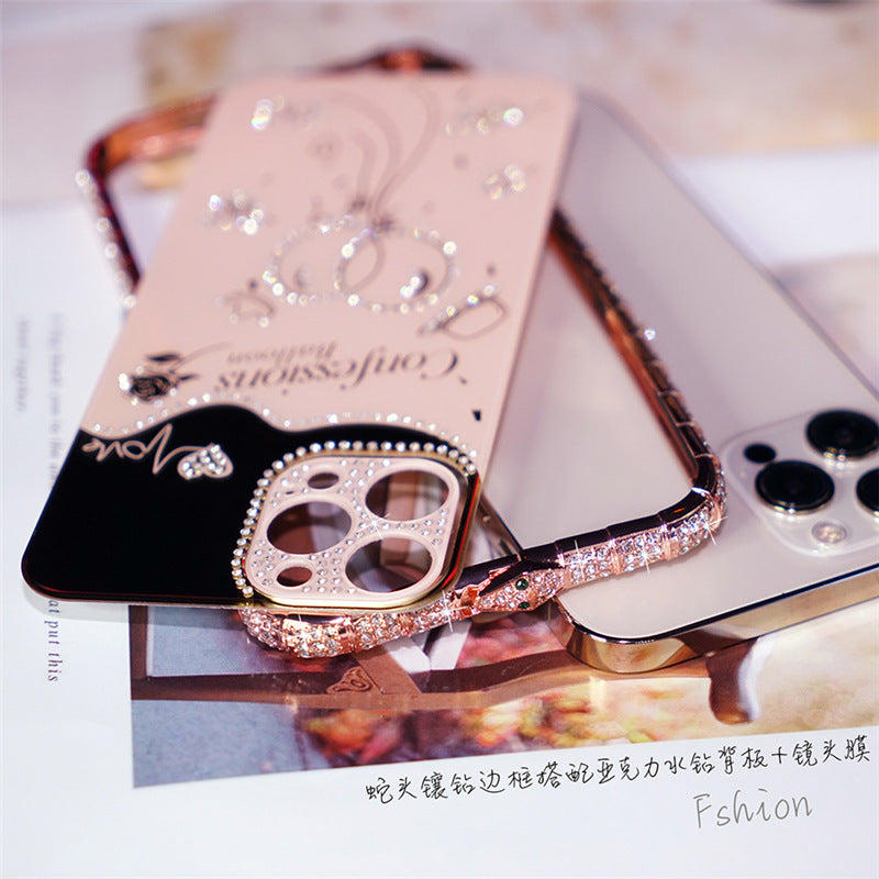 Mobile Phone Case With Diamond Metal Frame