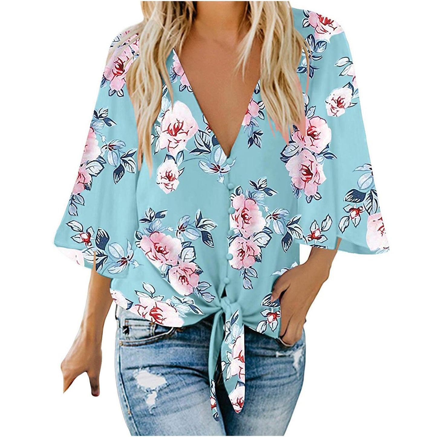 Printed Cardigan Blouse