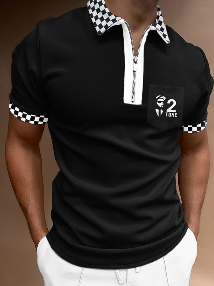 Men's POLO Shirt Printed Short Sleeve T-Shirt Top - taylorkinfo