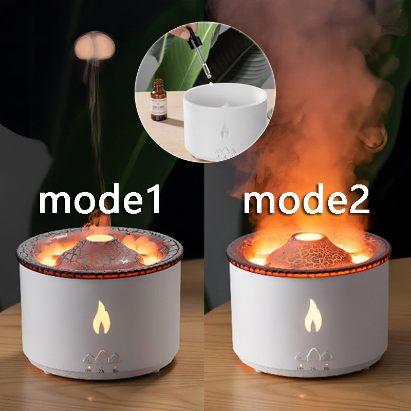 2022 New Creative Ultrasonic Essential Oil Humidifier Volcano Aromatherapy Machine Spray Jellyfish Air Flame Humidifier Diffuser - taylorkinfo