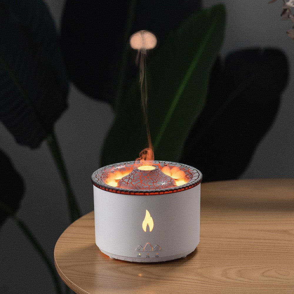 2022 New Creative Ultrasonic Essential Oil Humidifier Volcano Aromatherapy Machine Spray Jellyfish Air Flame Humidifier Diffuser - taylorkinfo