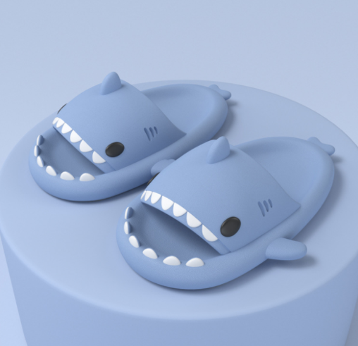 Adult's Slippers Indoor Outdoor Funny Shark Cartoon - taylorkinfo