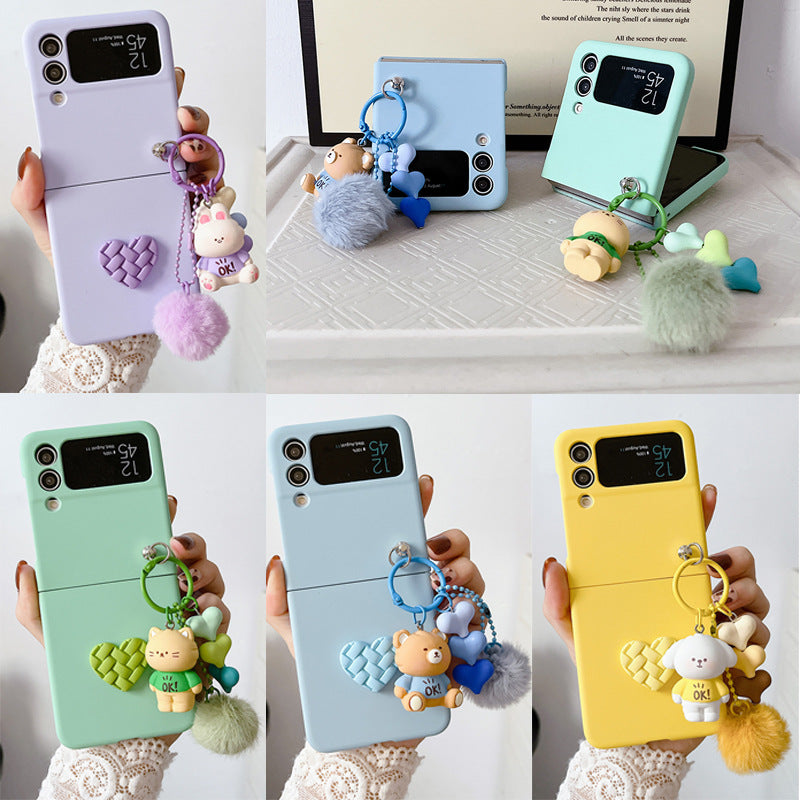 Mobile Phone Shell Doll Hair Ball Diamond Love