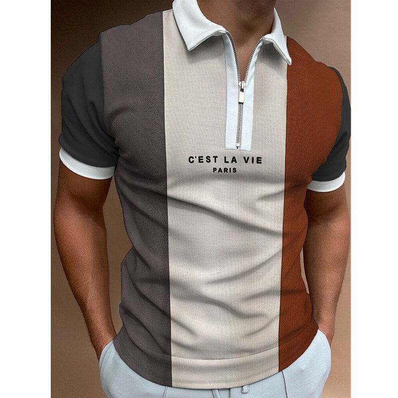 Men's POLO Shirt Printed Short Sleeve T-Shirt Top - taylorkinfo