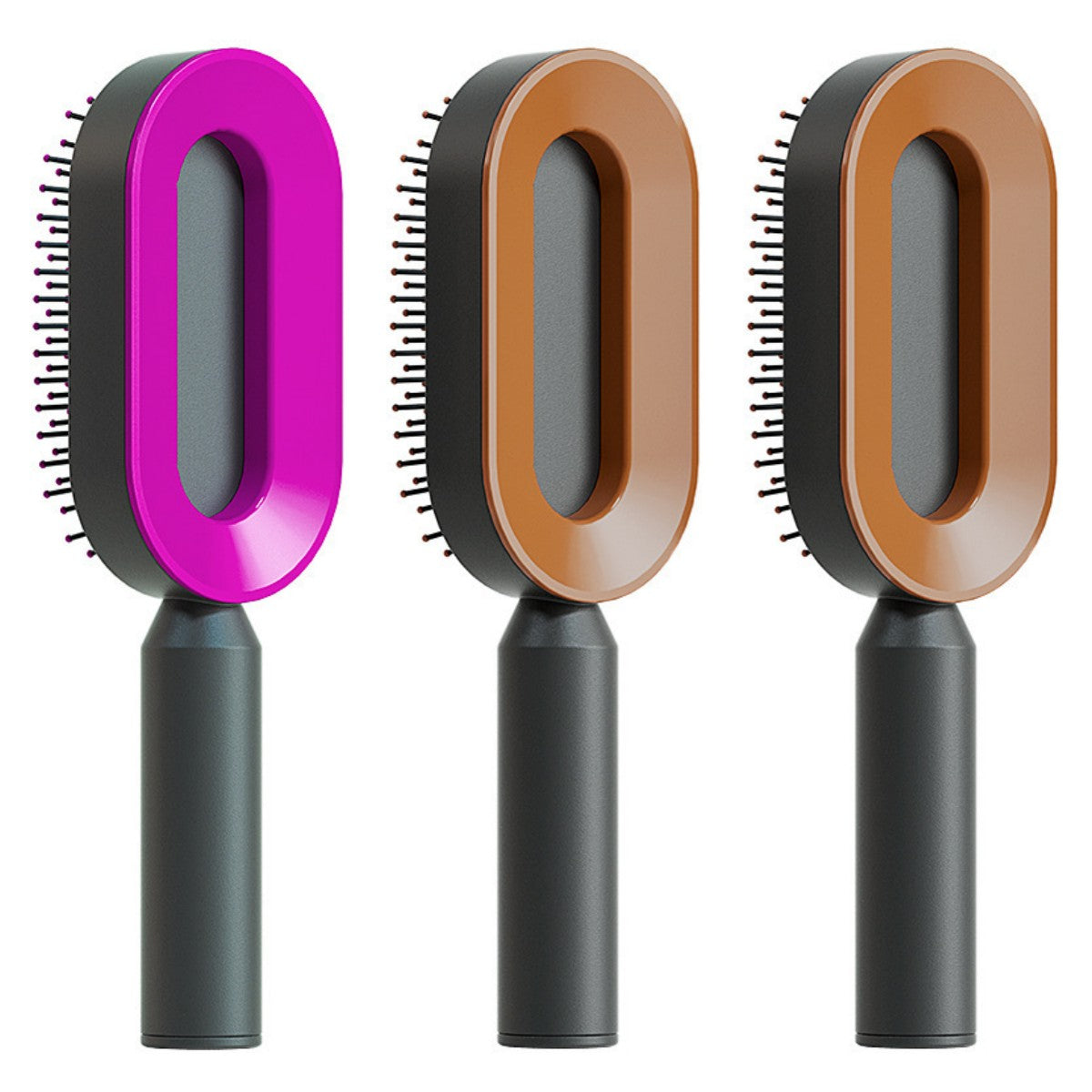 Self Cleaning Hair Brush For Women One-key Cleaning Hair Loss Airbag Massage Scalp Comb Anti-Static Hairbrush - taylorkinfo