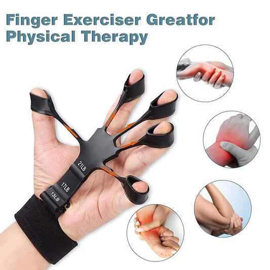 Silicone Grip Device Finger Exercise Stretcher Finger Gripper Strength Trainer Strengthen Rehabilitation Training - taylorkinfo