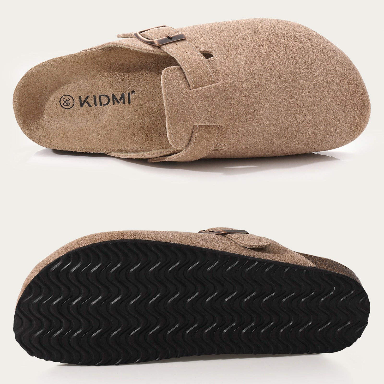 Comwarm Fashion Boston Clogs Women's Suede Mules Slippers Cork Insole Sandals With Arch Support Outdoor Lovers Beach Sandals - Taylor K Shop