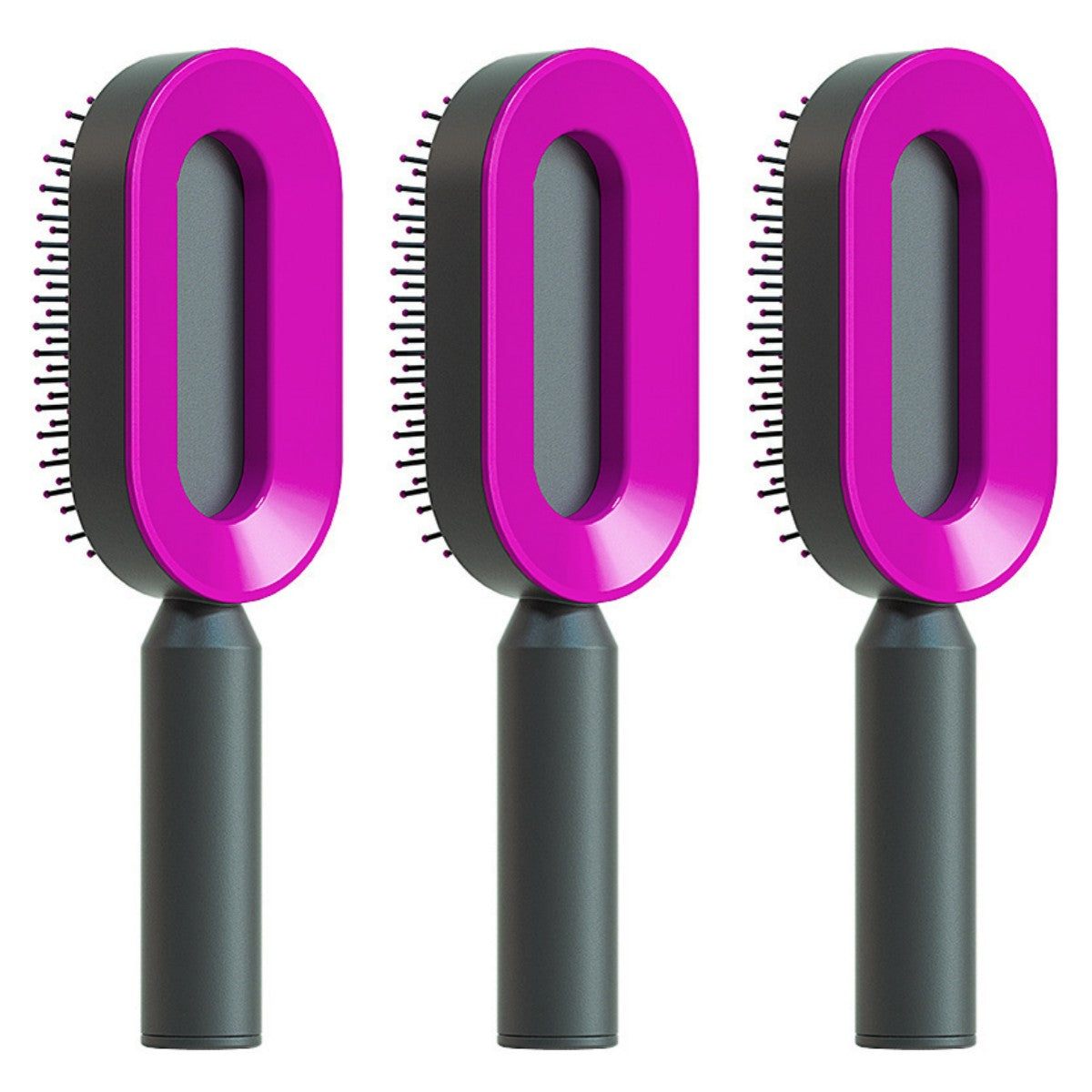 Self Cleaning Hair Brush For Women One-key Cleaning Hair Loss Airbag Massage Scalp Comb Anti-Static Hairbrush - taylorkinfo