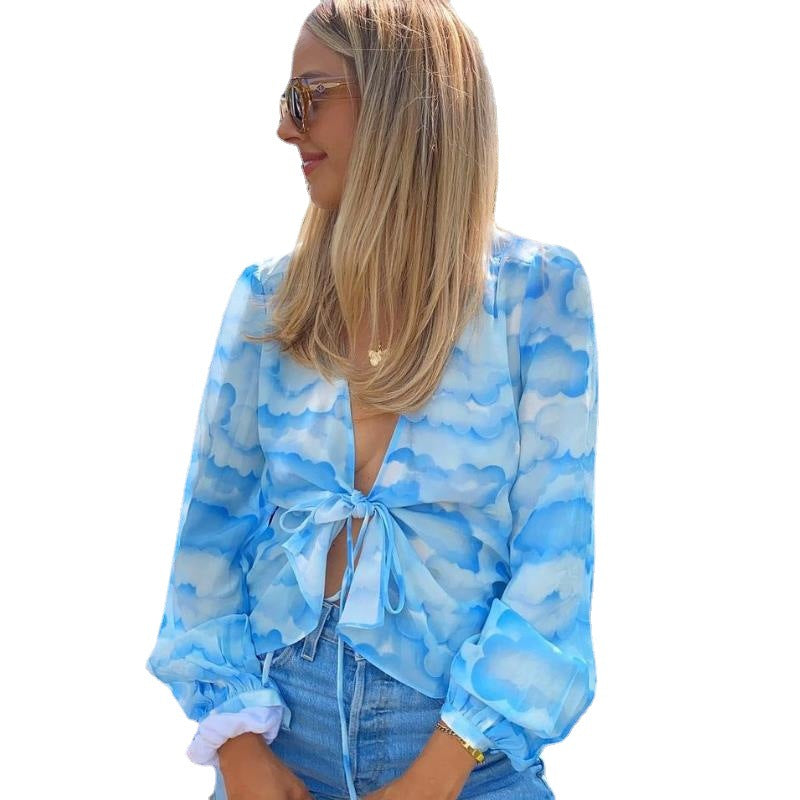 Women's Loose Chiffon Shirt Blouse In Summer