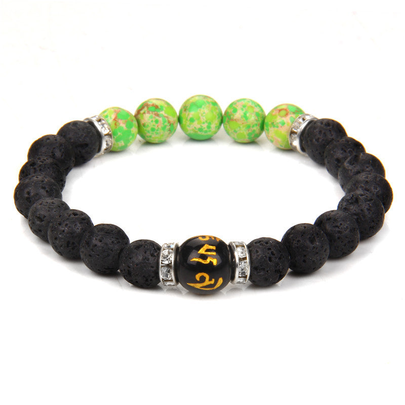 Natural Volcanic Stone Bracelet Seven Chakra Yoga Energy - taylorkinfo