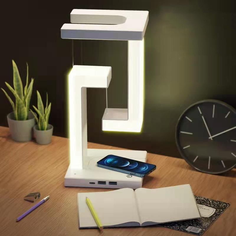 Creative Smartphone Wireless Charging Suspension Table Lamp Balance Lamp Floating For Home Bedroom - taylorkinfo