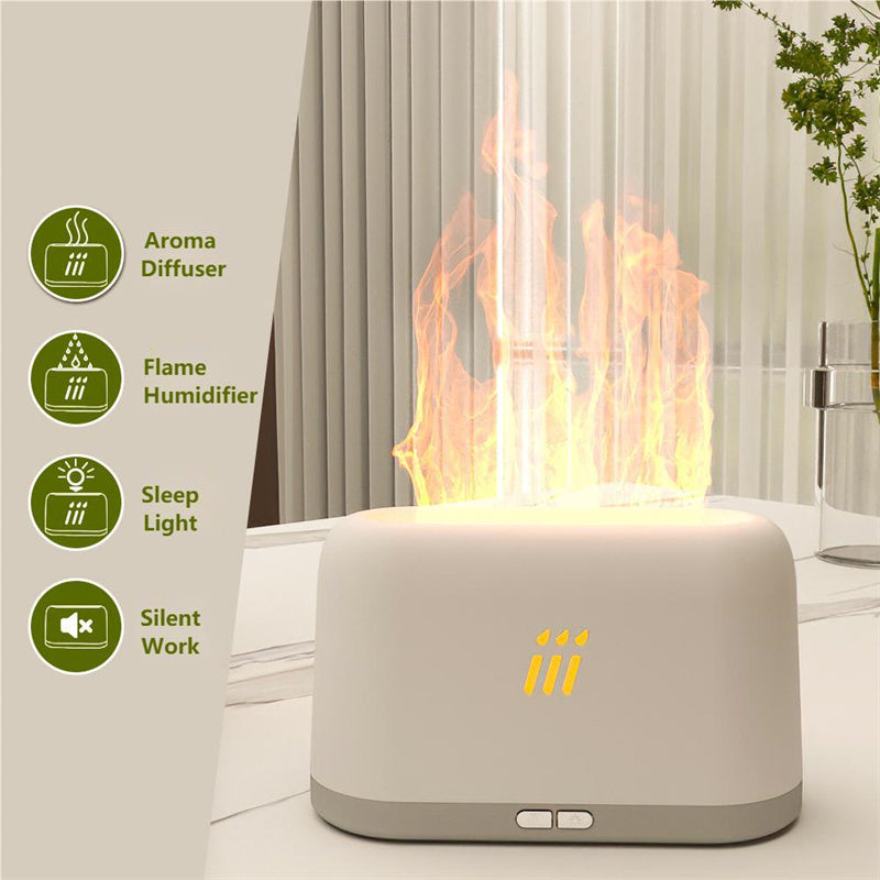 Flame Aroma Diffuser Air Humidifier Ultrasonic Cool Mist Maker Fogger Led Essential Oil Flame Lamp Difusor - taylorkinfo