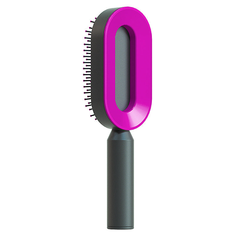 Self Cleaning Hair Brush For Women One-key Cleaning Hair Loss Airbag Massage Scalp Comb Anti-Static Hairbrush - taylorkinfo