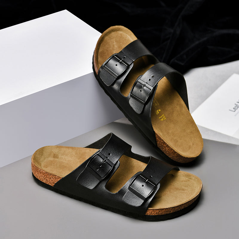 Leather Slippers Men's Summer New Sandals Outside Wear - taylorkinfo