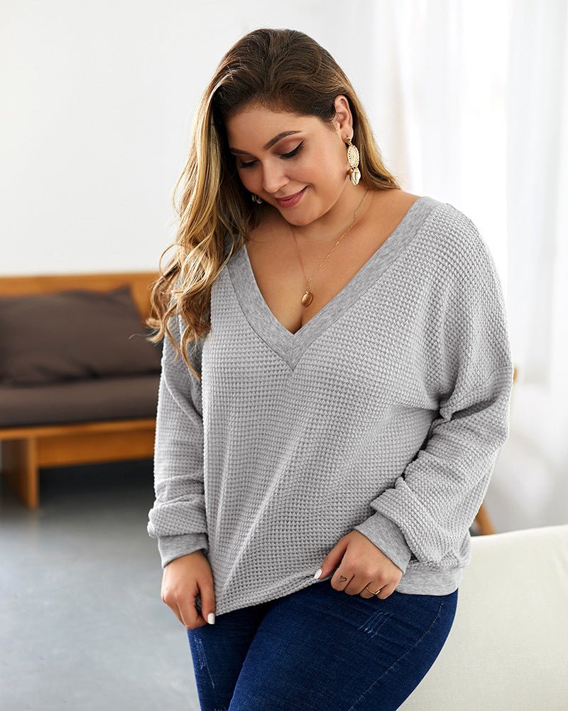 fat lady Autumn Blouses Women knitted shirts - Taylor K Shop