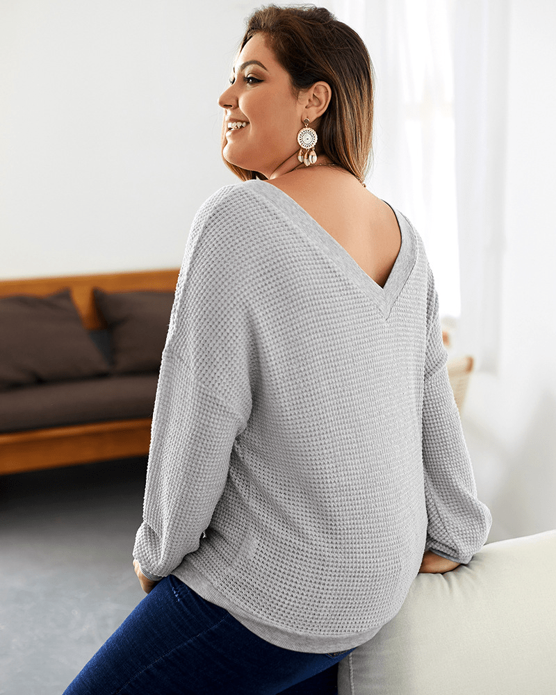 fat lady Autumn Blouses Women knitted shirts - Taylor K Shop
