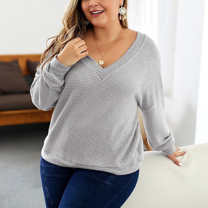 fat lady Autumn Blouses Women knitted shirts - Taylor K Shop