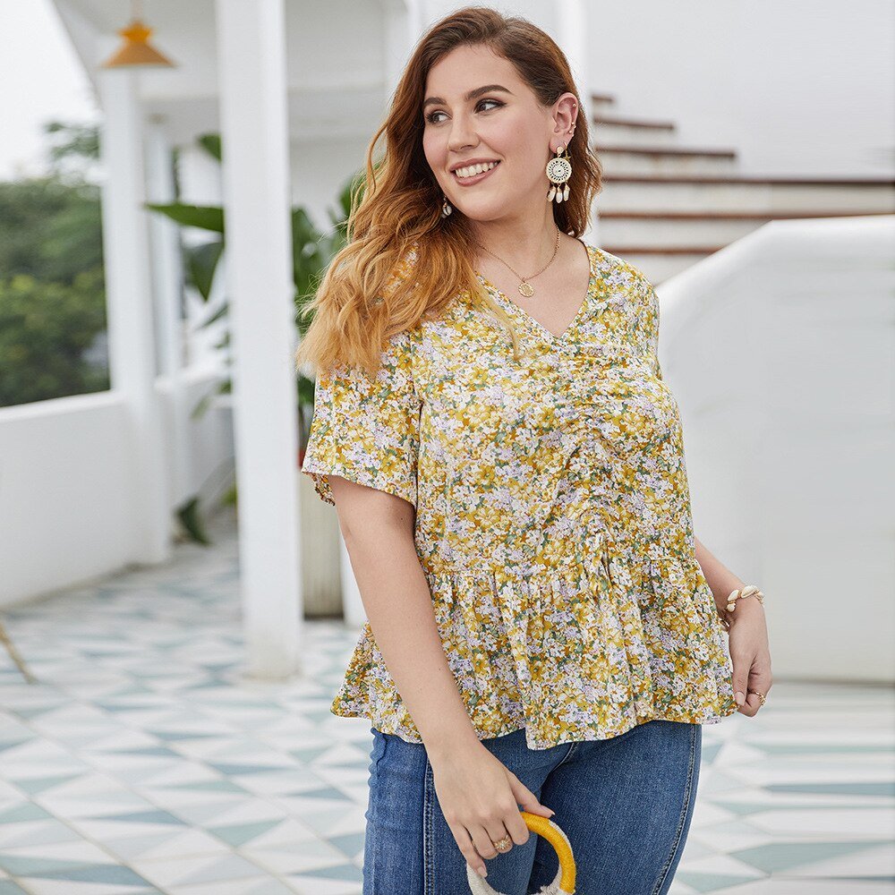 Fat woman print blouse - Taylor K Shop