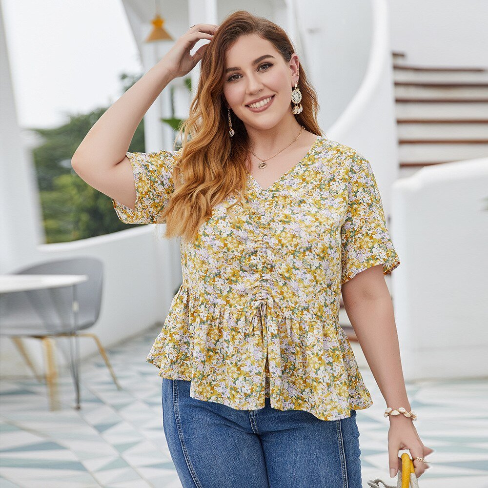 Fat woman print blouse - Taylor K Shop