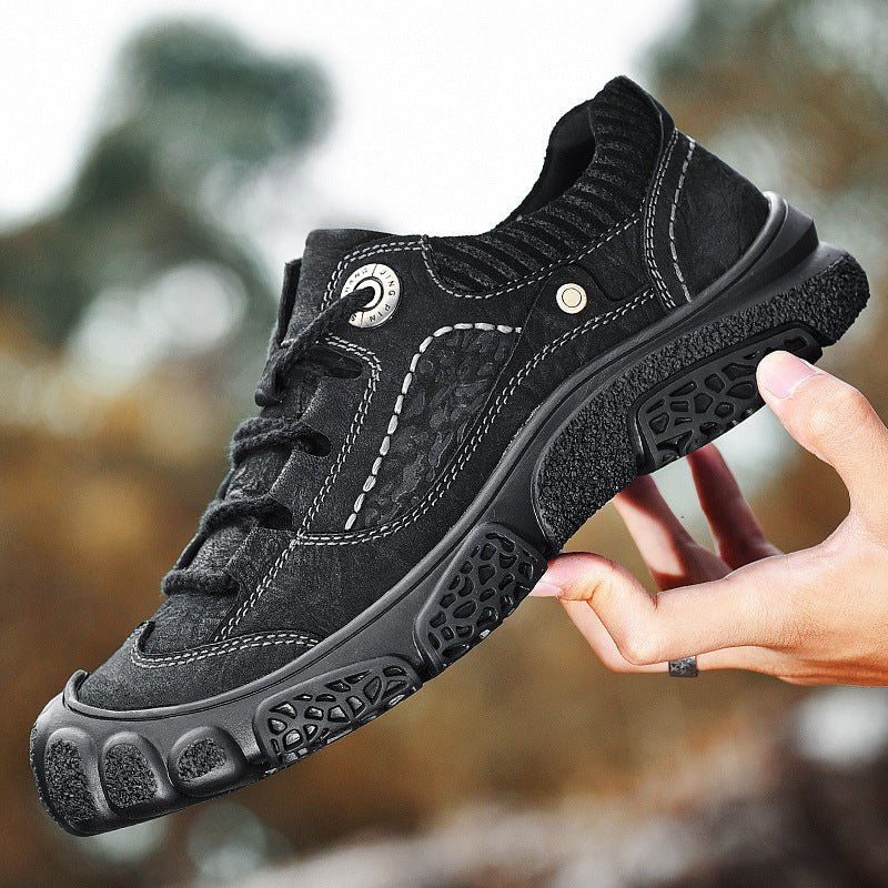 First layer cowhide men's shoes hiking shoes men's leather outdoor shoes - Taylor K Shop