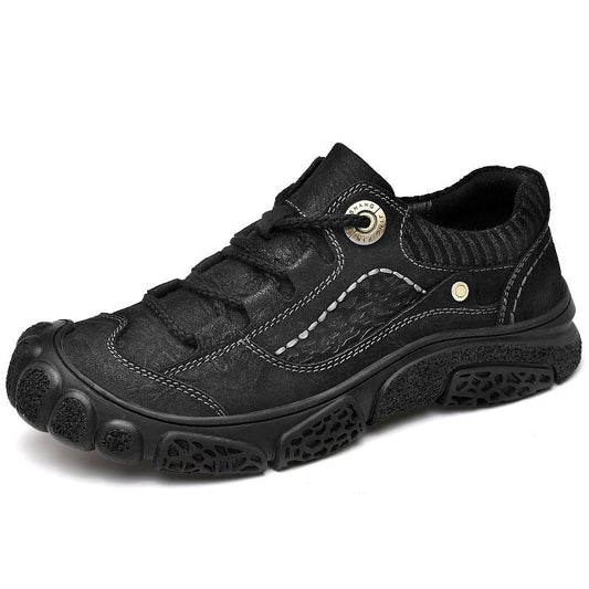 First layer cowhide men's shoes hiking shoes men's leather outdoor shoes - Taylor K Shop