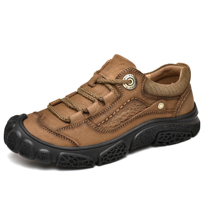 First layer cowhide men's shoes hiking shoes men's leather outdoor shoes - Taylor K Shop