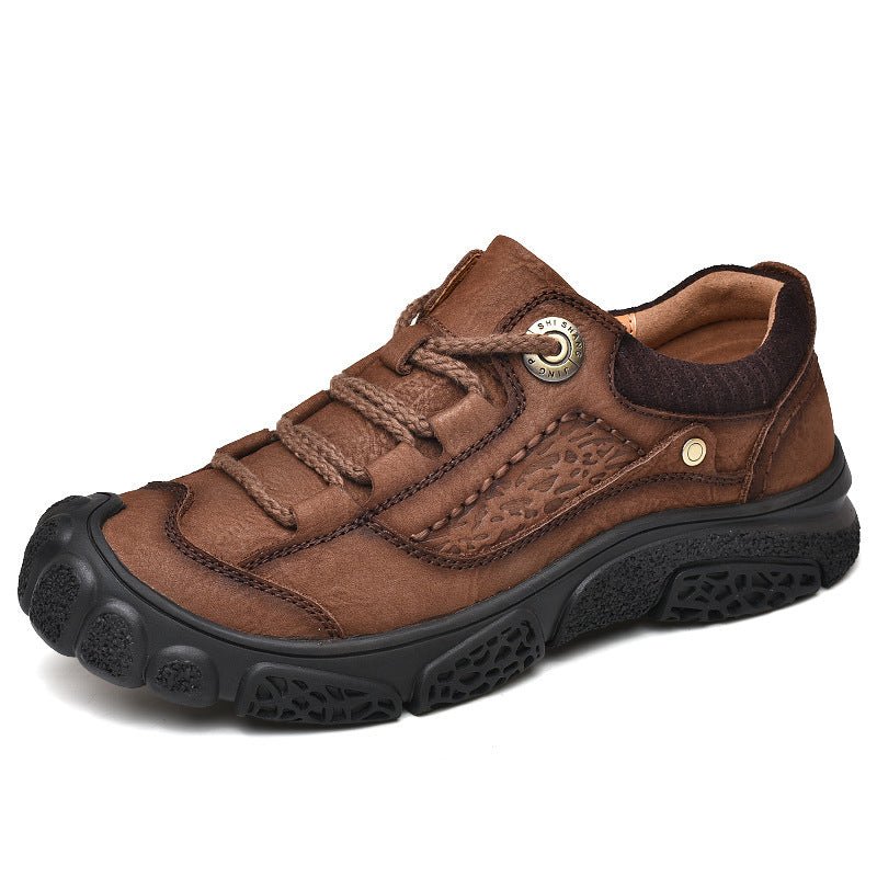 First layer cowhide men's shoes hiking shoes men's leather outdoor shoes - Taylor K Shop