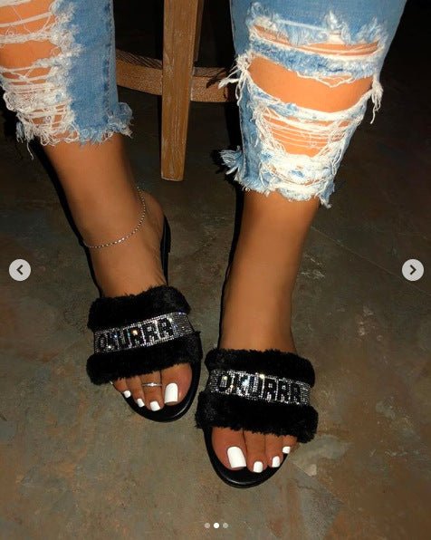 Flat heel slippers women's shoes - Taylor K Shop