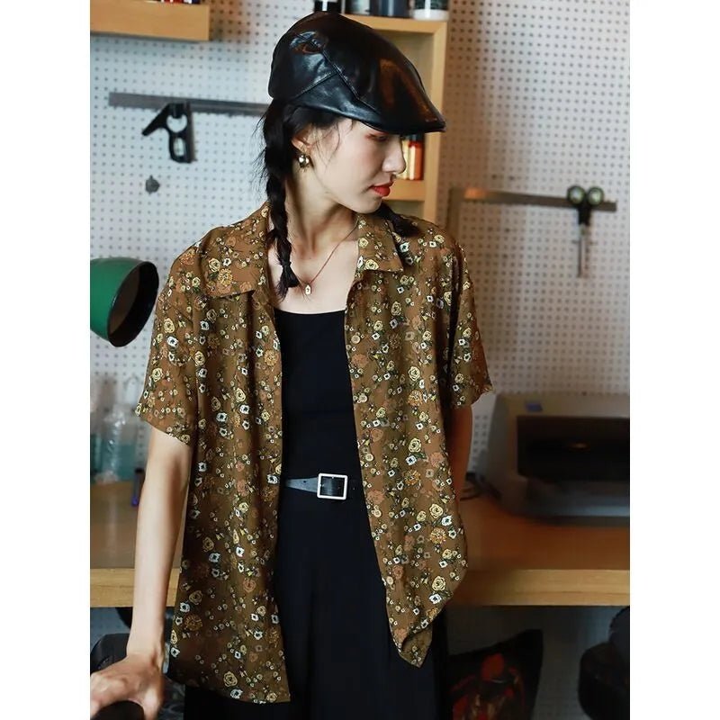 Floral Short - sleeved Blouse Women's Leggings Summer Dress - Taylor K Shop