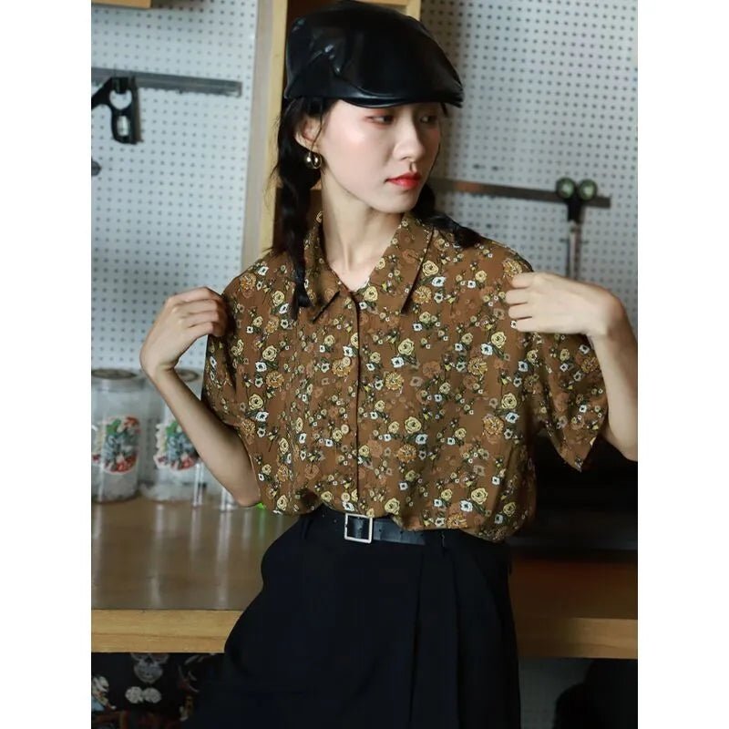 Floral Short - sleeved Blouse Women's Leggings Summer Dress - Taylor K Shop
