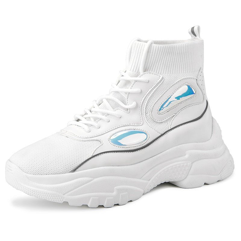 Flying woven white shoes casual platform shoes - Taylor K Shop