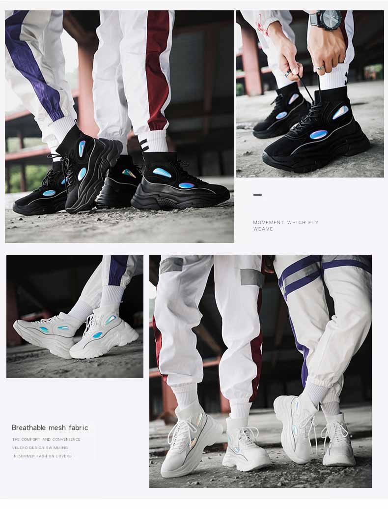 Flying woven white shoes casual platform shoes - Taylor K Shop