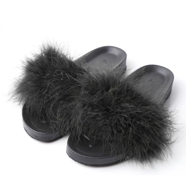 Fur Slide Slippers - Taylor K Shop
