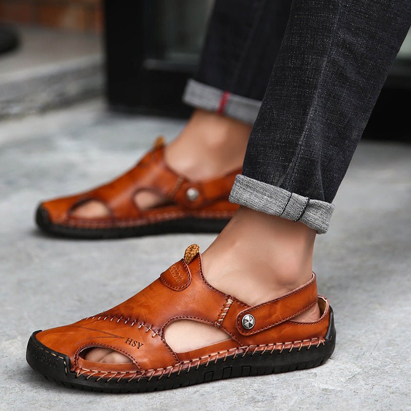 Genuine Leather Roman Summer Sandals For Men - Taylor K Shop