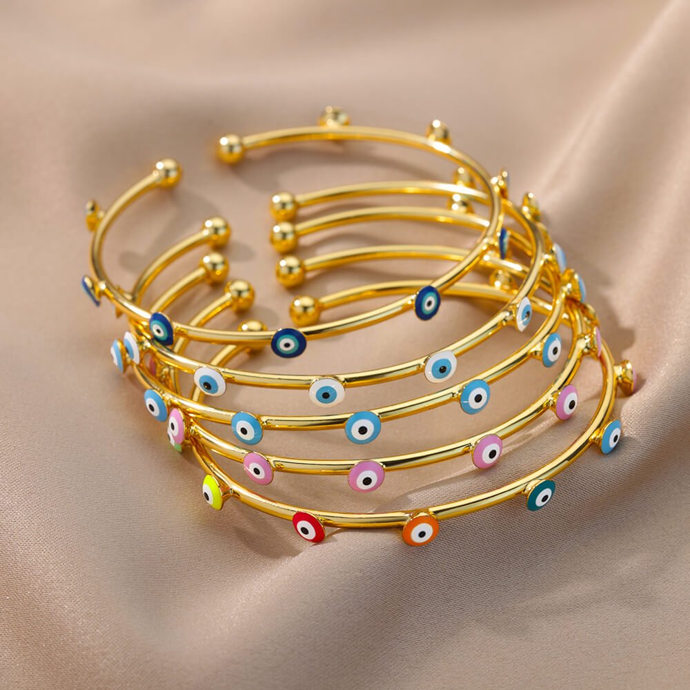Goth Evil Eye Bracelets For Women Men Stainless Steel Luxury Turkish Eye Viking Bangle Bracelet Jewelry pulseras mujer bijoux - Taylor K Shop