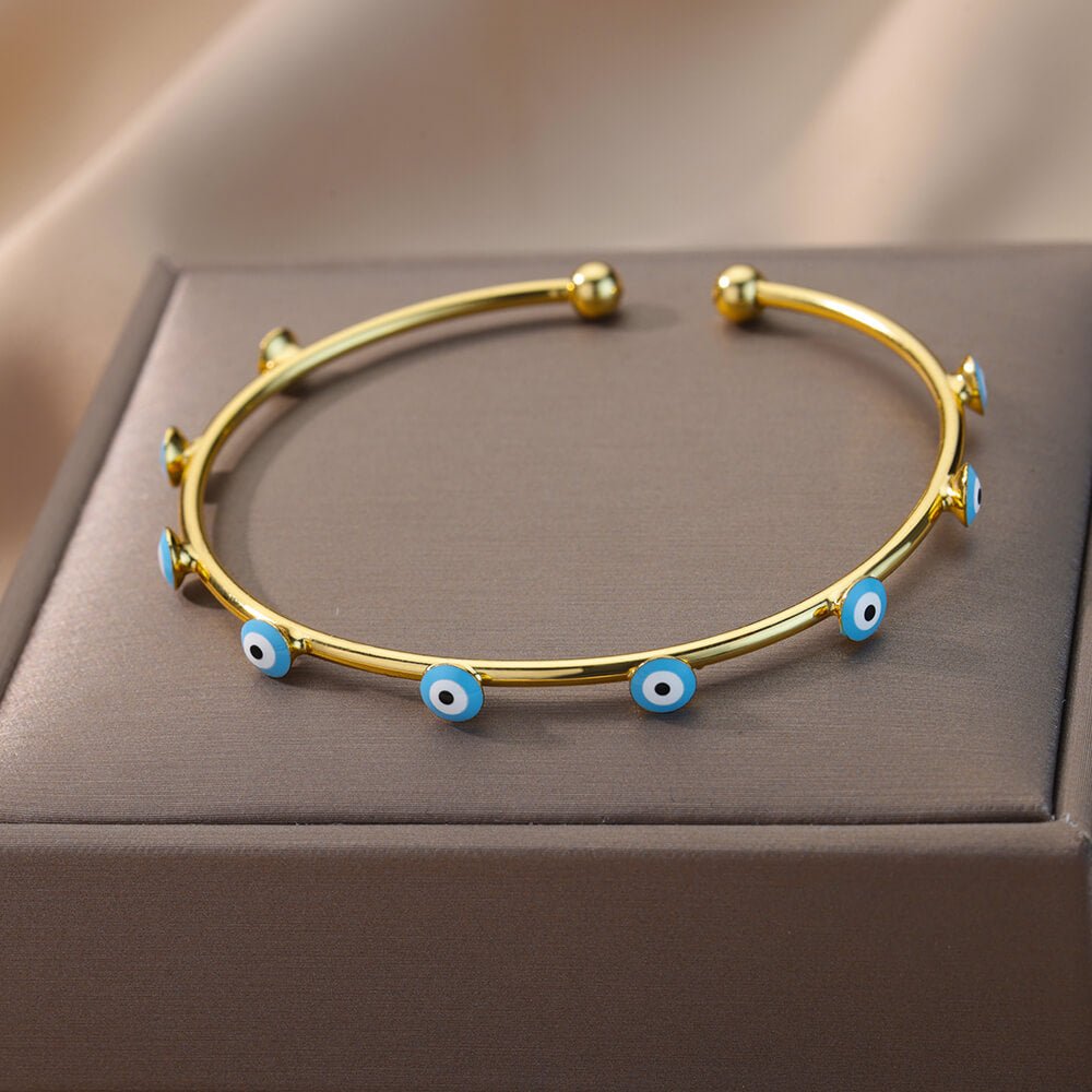 Goth Evil Eye Bracelets For Women Men Stainless Steel Luxury Turkish Eye Viking Bangle Bracelet Jewelry pulseras mujer bijoux - Taylor K Shop