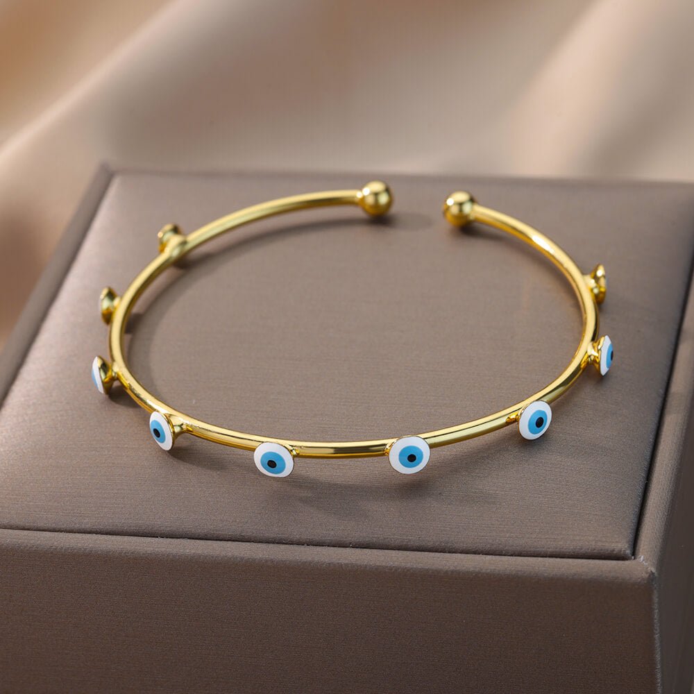 Goth Evil Eye Bracelets Steel Luxury Turkish Eye Viking Bangle Bracelet Jewelry pulseras mujer bijoux - Taylor K Shop