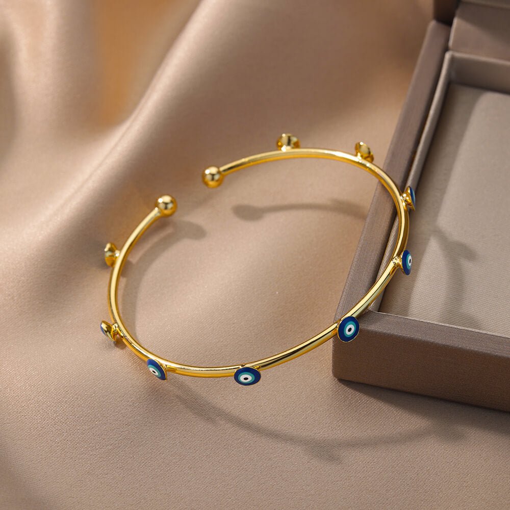 Goth Evil Eye Bracelets Steel Luxury Turkish Eye Viking Bangle Bracelet Jewelry pulseras mujer bijoux - Taylor K Shop