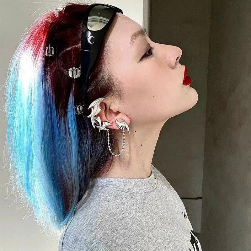 Gothic Accessories Punk Darts Ear Clip on Earrings Silver Color Metal Tassel Cool Party Dangle Earring for Women Men Jewelry - Taylor K Shop