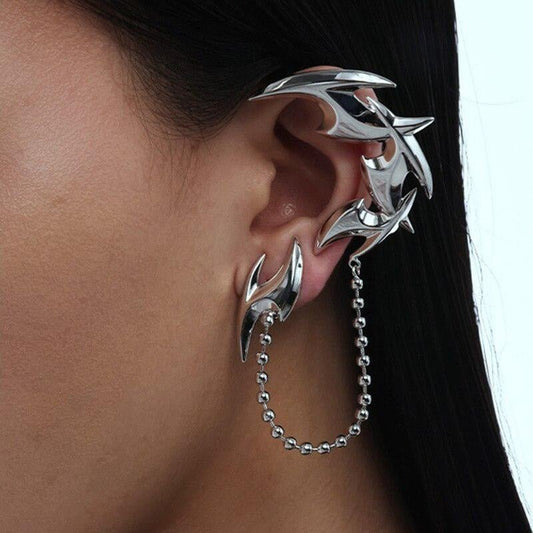 Gothic Accessories Punk Darts Ear Clip on Earrings Silver Color Metal Tassel Cool Party Dangle Earring for Women Men Jewelry - Taylor K Shop