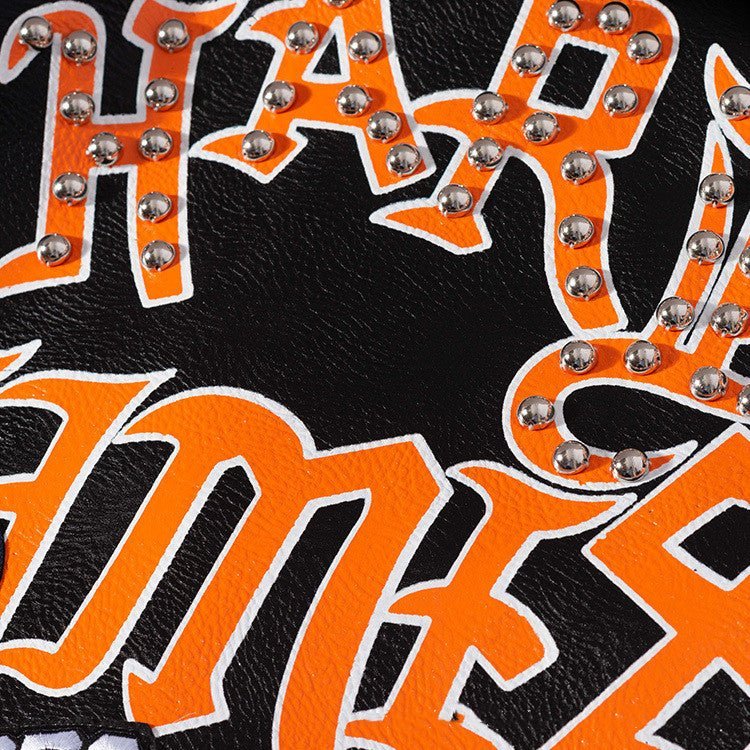 Graffiti Printed Motorcycle Leather Women - Taylor K Shop