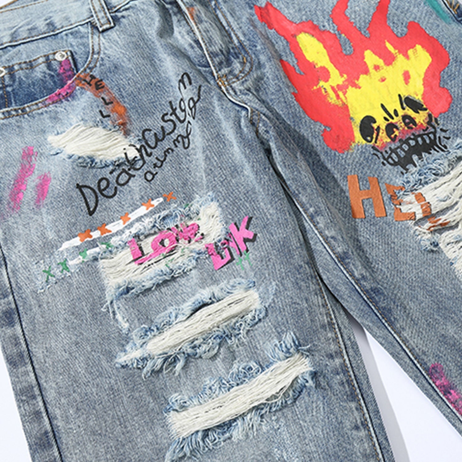 Graffiti ripped jeans - Taylor K Shop