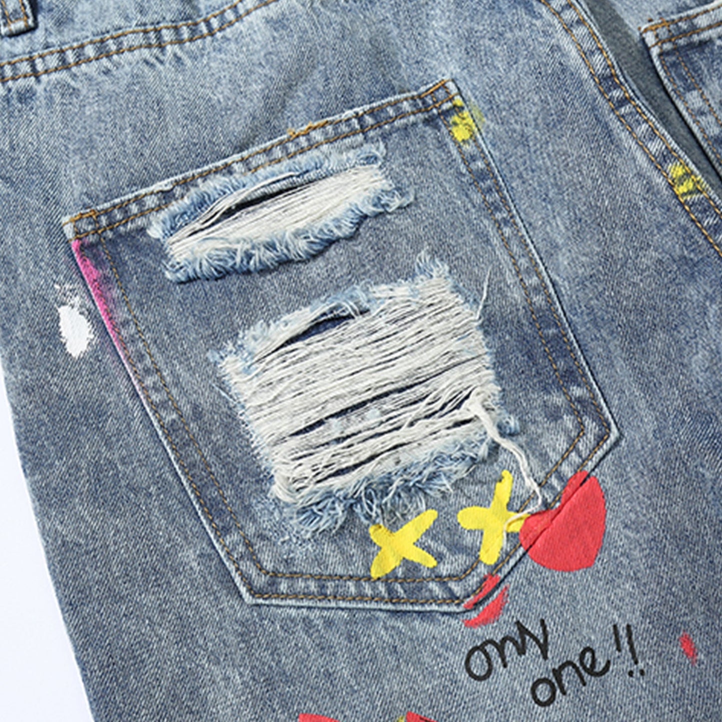 Graffiti ripped jeans - Taylor K Shop