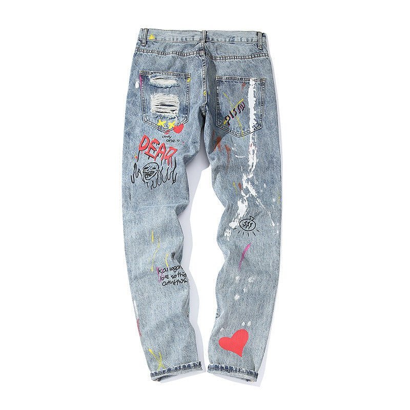 Graffiti ripped jeans - Taylor K Shop