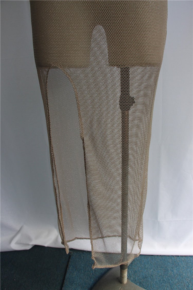 Grey hollow blouse long skirt - Taylor K Shop